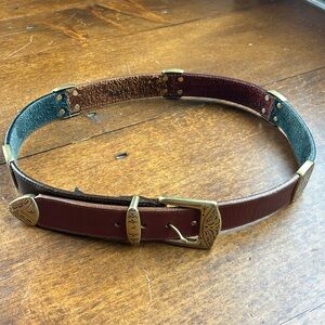Brighton 1991 Vintage Colorblock Multi-Tone Leather Belt 41300 - Sz M